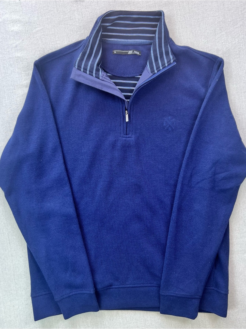 Men's Navy Quarter-Zip Pullover Sweater - Size XL